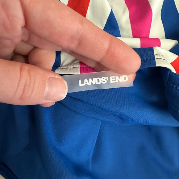Lands’ End Stripe Tankini Top Size 16 – LYCRA® Xtra Life Supportive Swimwear - Picture 8 of 9